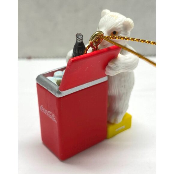 Vintage Coca-Cola Polar Bear Christmas Tree Ornament With Mini Cooler & Bottles - Picture 6 of 9